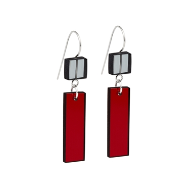 Architect earrings grey and red