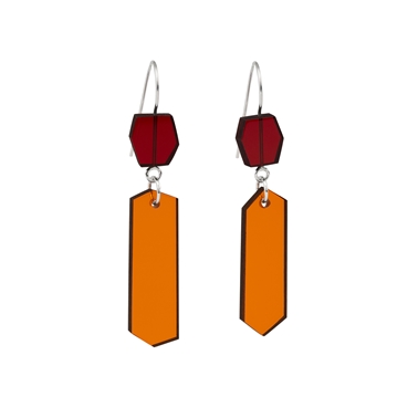Shard earrings red and orange