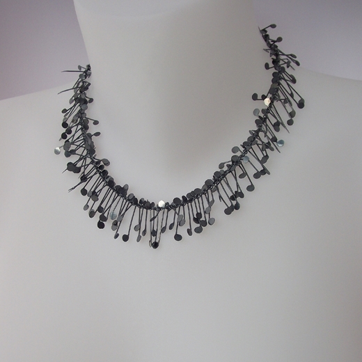 Chaos wire necklace, oxidised