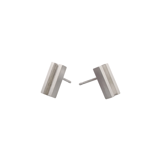 2 Lined Studs Silver