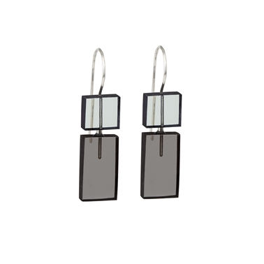 Short Construction earrings aqua and grey