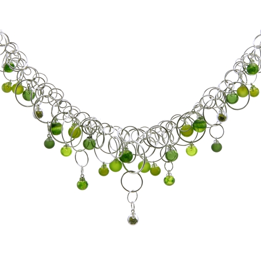 aventurine-green-28-bubble-flame-worked-blown-glass-sterling-silver-neckpiece-by-Charlotte-Verity
