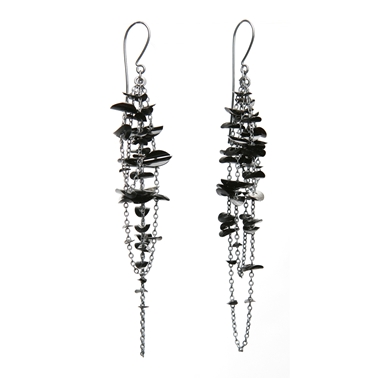 Black long chain earrings