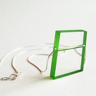 green block necklace