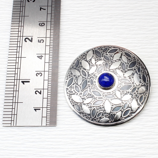 Leaf pattern brooch, lapis lazuli, ruler, 3