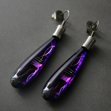 Purple Drop Earrings