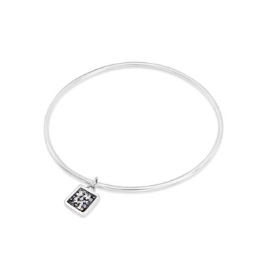 Blue and Silver Square Framed Bangle