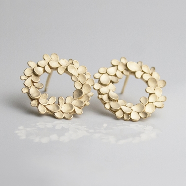 Floral wreath gold-plated Earrings-1