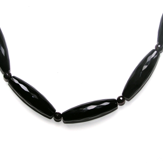 Onyx Drop Necklace - bead detail.