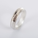 Silver, 18k gold and 3mm diamond ring | Contemporary Rings by