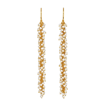 Pearl and Gold Catkin Earrings