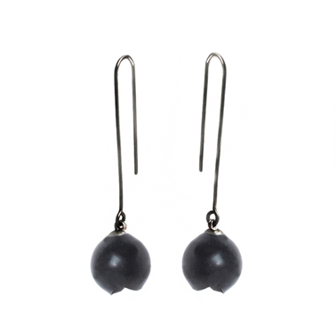 Long black drop earrings