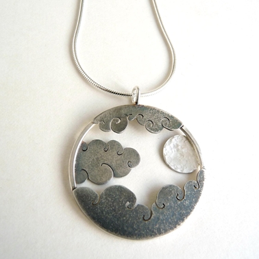 Moon and clouds pendant