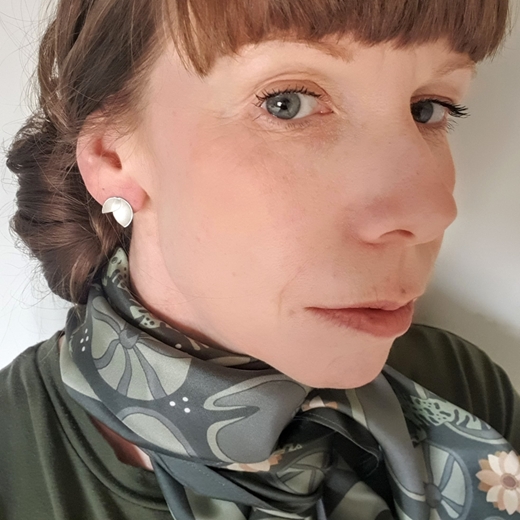 orchid petal earrings on 2
