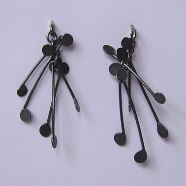 Fiona DeMarco Chaos wire stud earrings, oxidised