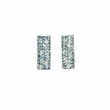 Blue and Silver Rectangle Curved Studs