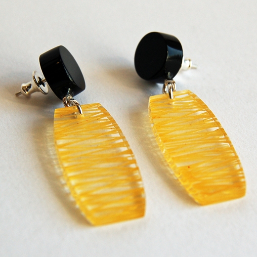 yellow wired earrings1