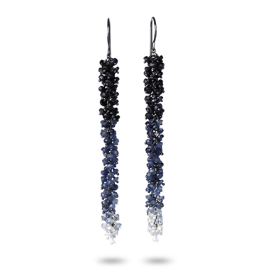 Sapphire ombre silver earrings