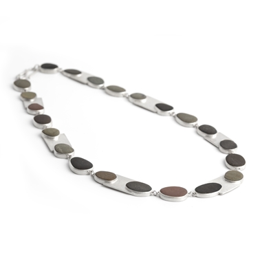 Pebble and Square Necklace