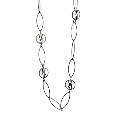 Enamel 'Shred Marked' Leaf Chain Necklace