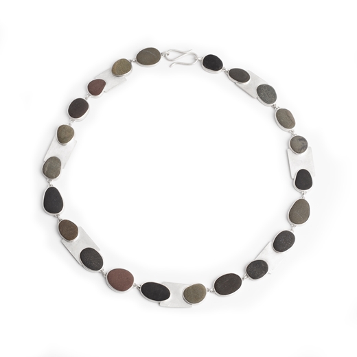 Pebble and Square Necklace - front