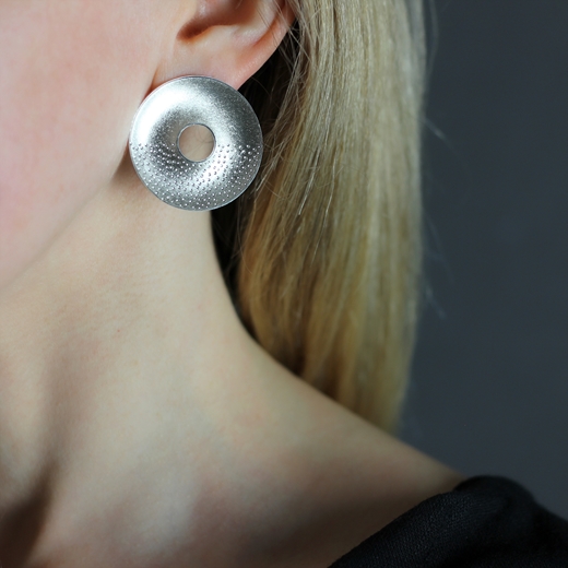 Echos statement torus earrings - worn