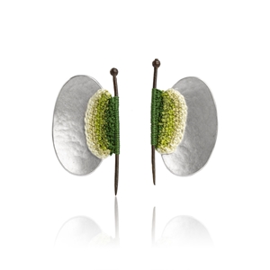 Mudlarked pin stud earrings - green