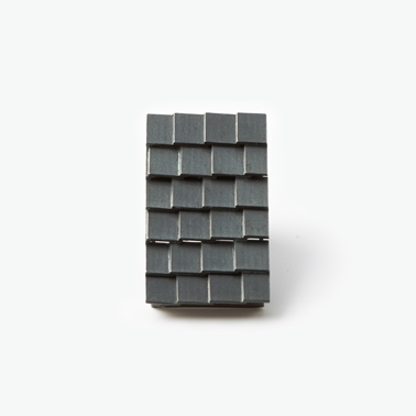 Oxidised silver roof brooch by Mariko Sumioka