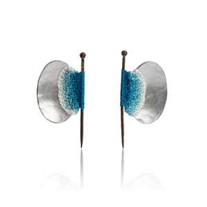 Mudlarked pin stud earrings - blue