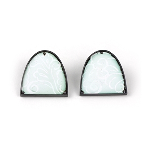 Enamelled Karakusa Arch earrings by Mariko