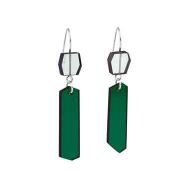 Shard earrings aqua and green