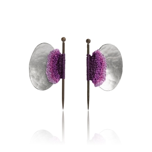 Mudlarked pin stud earrings - purple