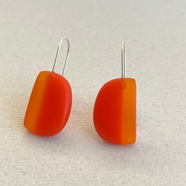 Earrings D drop red orange