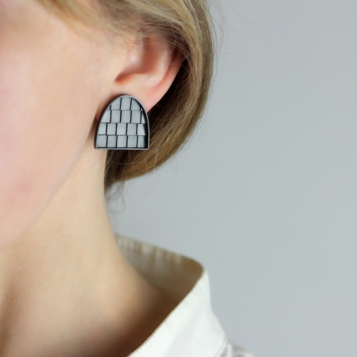 Arch roof earrings - worn