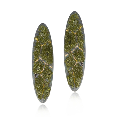 The Silk Road Green Titanium Earrings