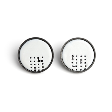 Enamel 'Dot Marked' Disc Earrings