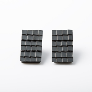 Oxidised roof earrings by Mariko Sumioka