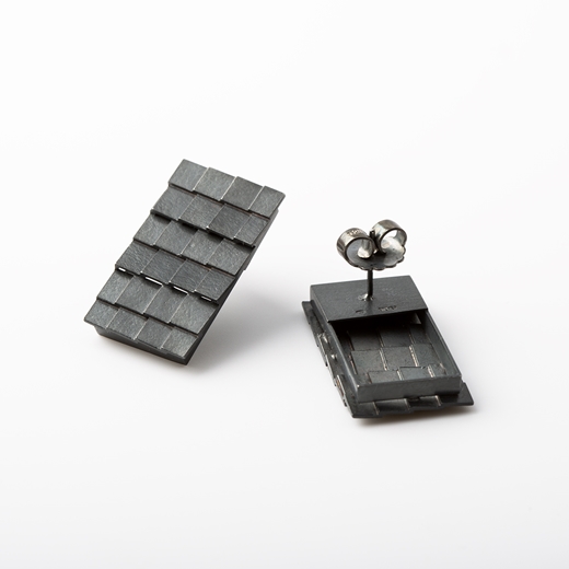 Oxidised roof earrings - back