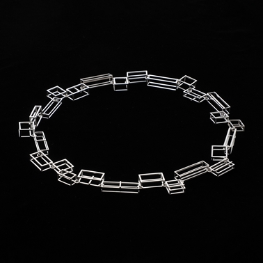 Silver cube necklace by Mariko Sumioka