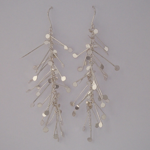 Chaos long dangling wire earrings, polished