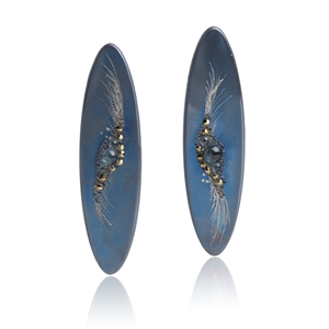 The Silk Road Blue Titanium Earrings