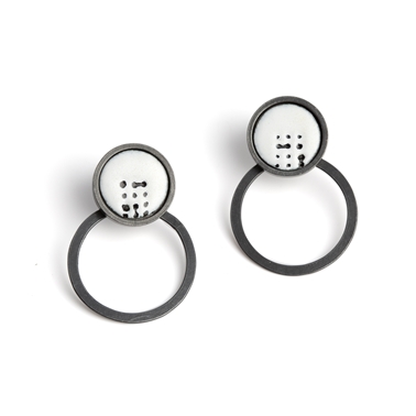 Enamel 'Dot Marked' Loop Earrings