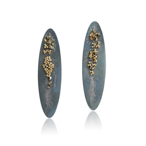 The Silk Road Blue Titanium Earrings small