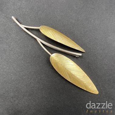 Garden Brooch with Two Leaves