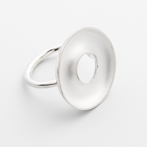 Large Concave Torus Ring - White