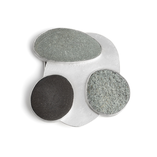 3 Pebble Brooch - front