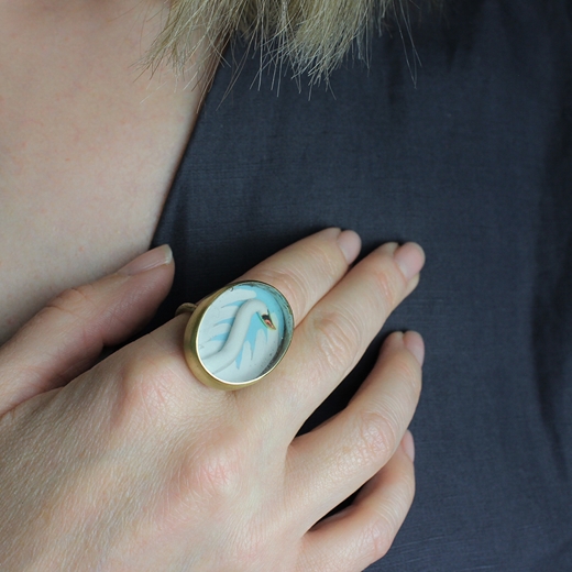 Cygnet ring - worn