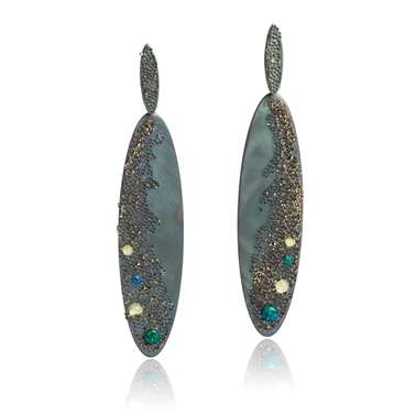 Blue Ocean titanium earrings