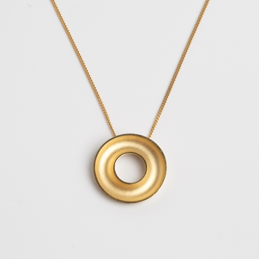 Medium concave torus necklace - gold