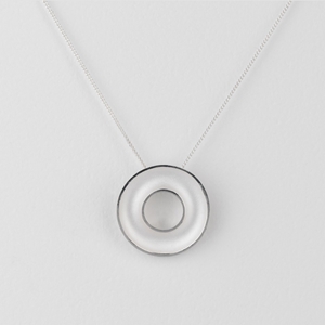 Medium concave torus necklace - white